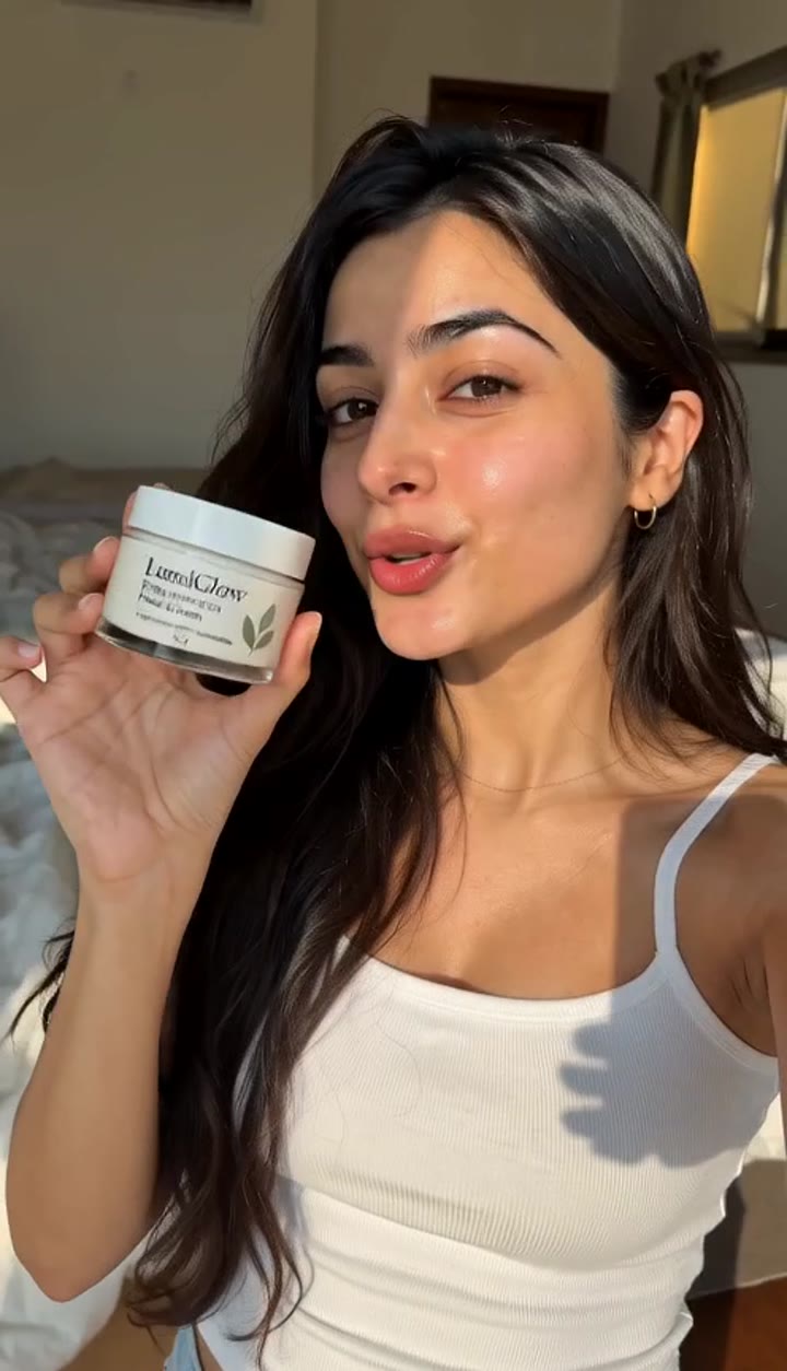 A creator presents a jar of Lemongrass face cream to camera